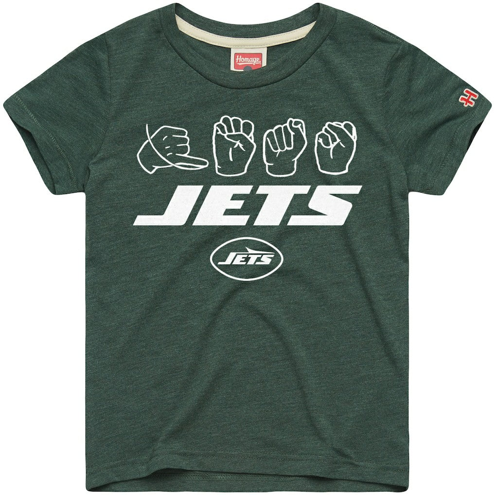 New York Jets Homage Youth Love Sign x ASL 2.0 Tri-Blend T-Shirt - Green T-shirts