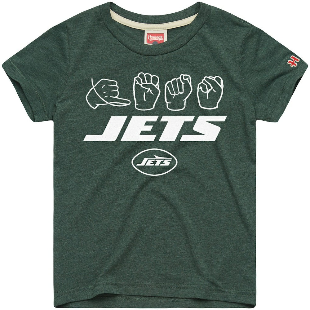 New York Jets Homage Youth Love Sign x ASL 2.0 Tri-Blend T-Shirt - Green T-shirts