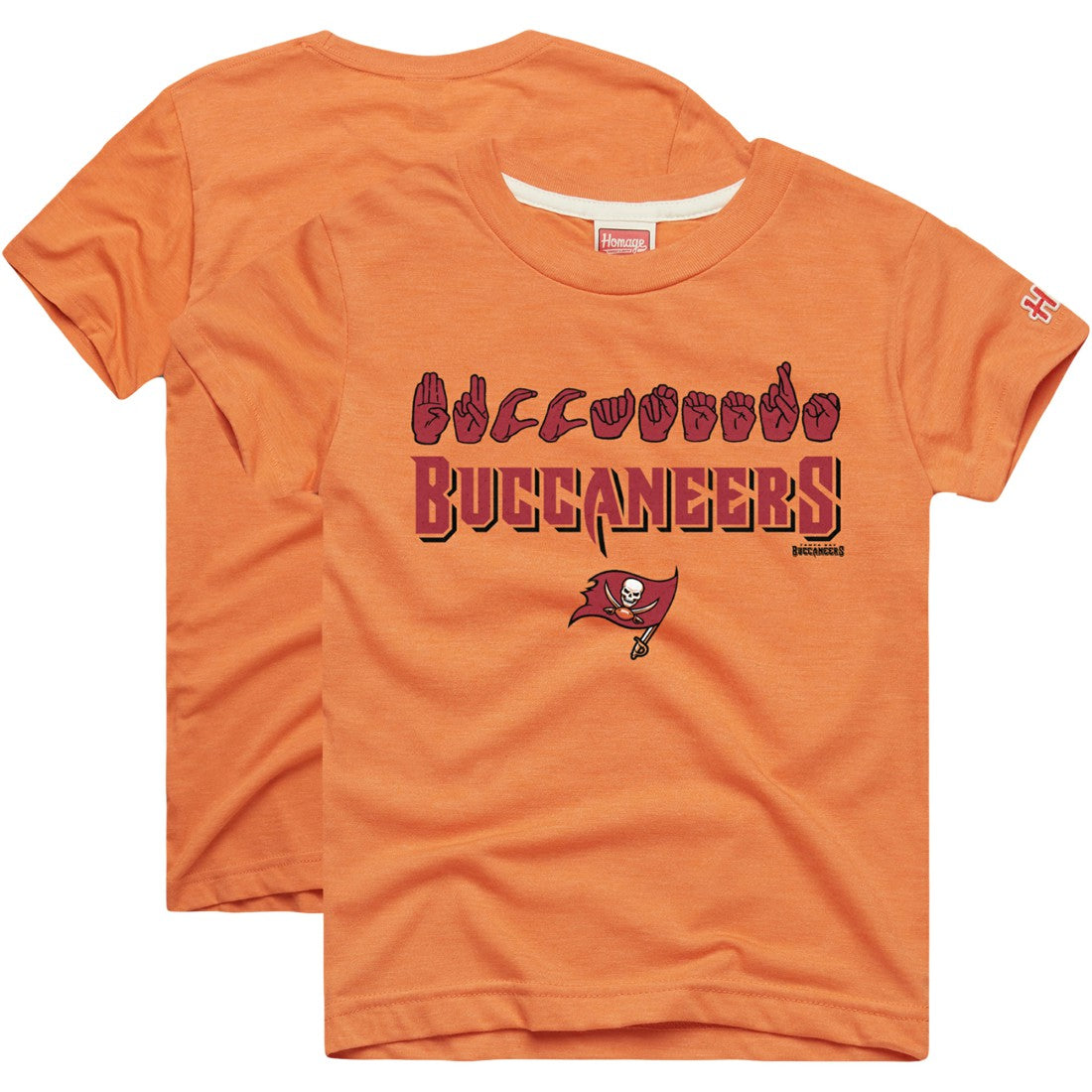 Tampa Bay Buccaneers Homage Youth Love Sign x ASL 2.0 Tri-Blend T-Shirt - Orange T-shirts