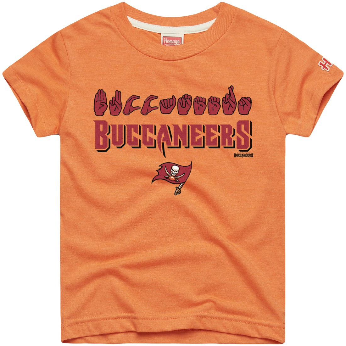 Tampa Bay Buccaneers Homage Youth Love Sign x ASL 2.0 Tri-Blend T-Shirt - Orange T-shirts