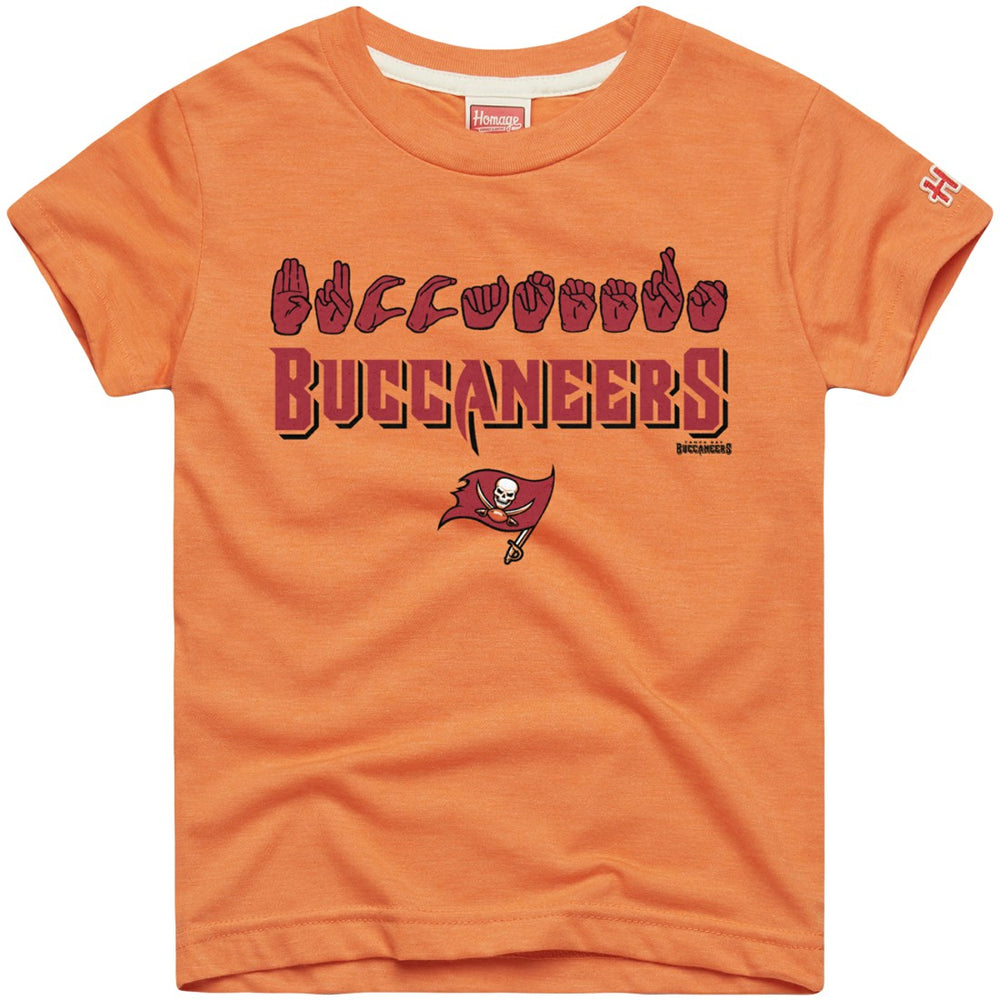 Tampa Bay Buccaneers Homage Youth Love Sign x ASL 2.0 Tri-Blend T-Shirt - Orange T-shirts