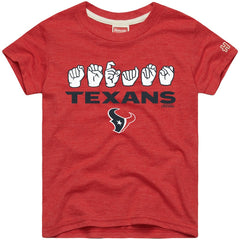 Houston Texans Homage Youth Love Sign x ASL 2.0 Tri-Blend T-Shirt - Red T-shirts