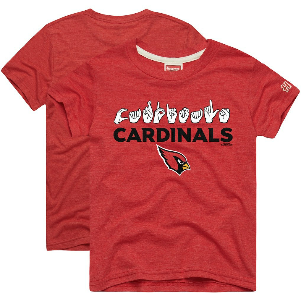Arizona Cardinals Homage Youth Love Sign x ASL 2.0 Tri-Blend T-Shirt - Cardinal T-shirts