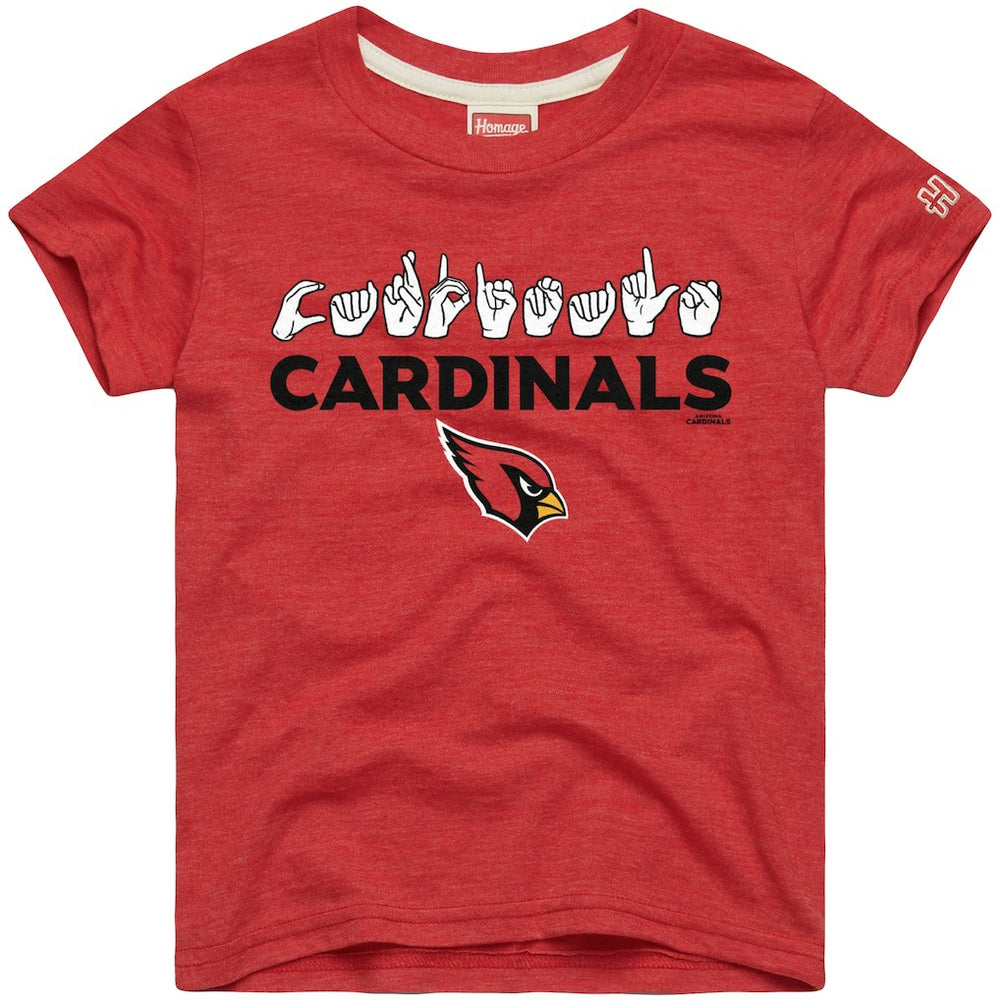 Arizona Cardinals Homage Youth Love Sign x ASL 2.0 Tri-Blend T-Shirt - Cardinal T-shirts