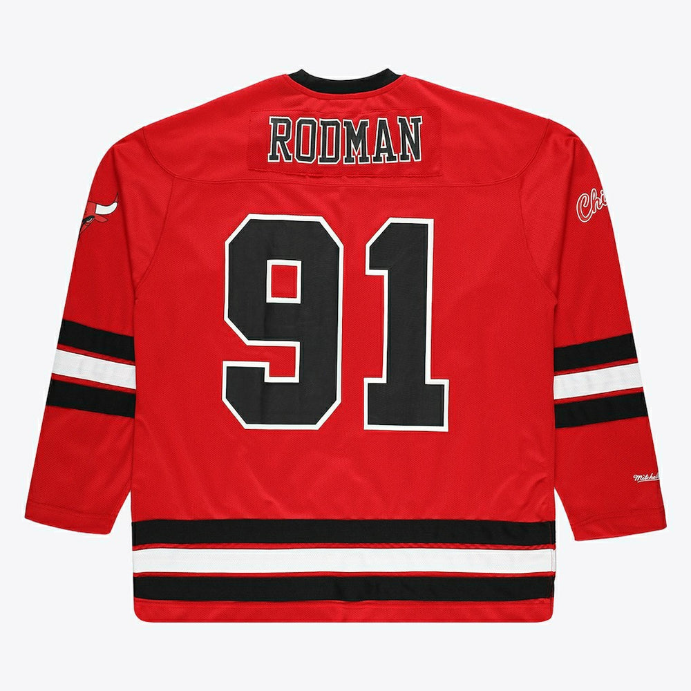 Dennis Rodman Chicago Bulls Big & Tall NBA Hockey Jersey Red - Mitchell & Ness