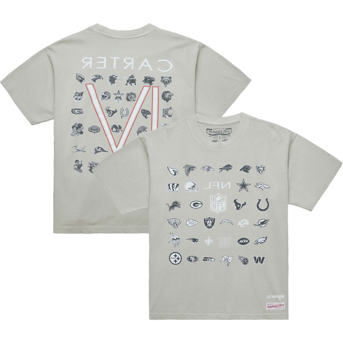 x NFL x Lil Wayne Carter VI T-Shirt - Gray T-shirts