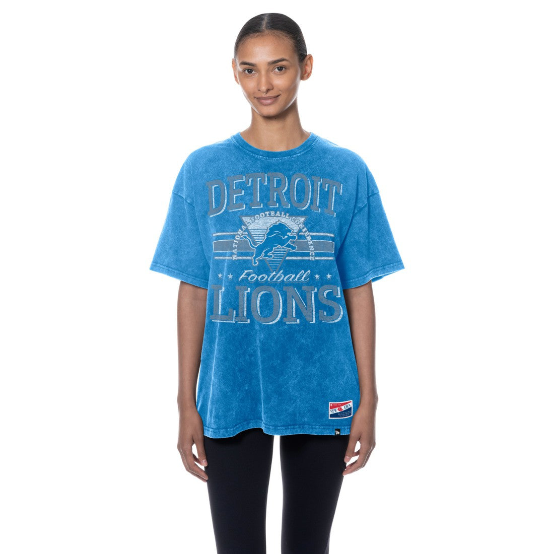 Detroit Lions New Era Women's Throwback Oversized T-Shirt - Blue T-shirts