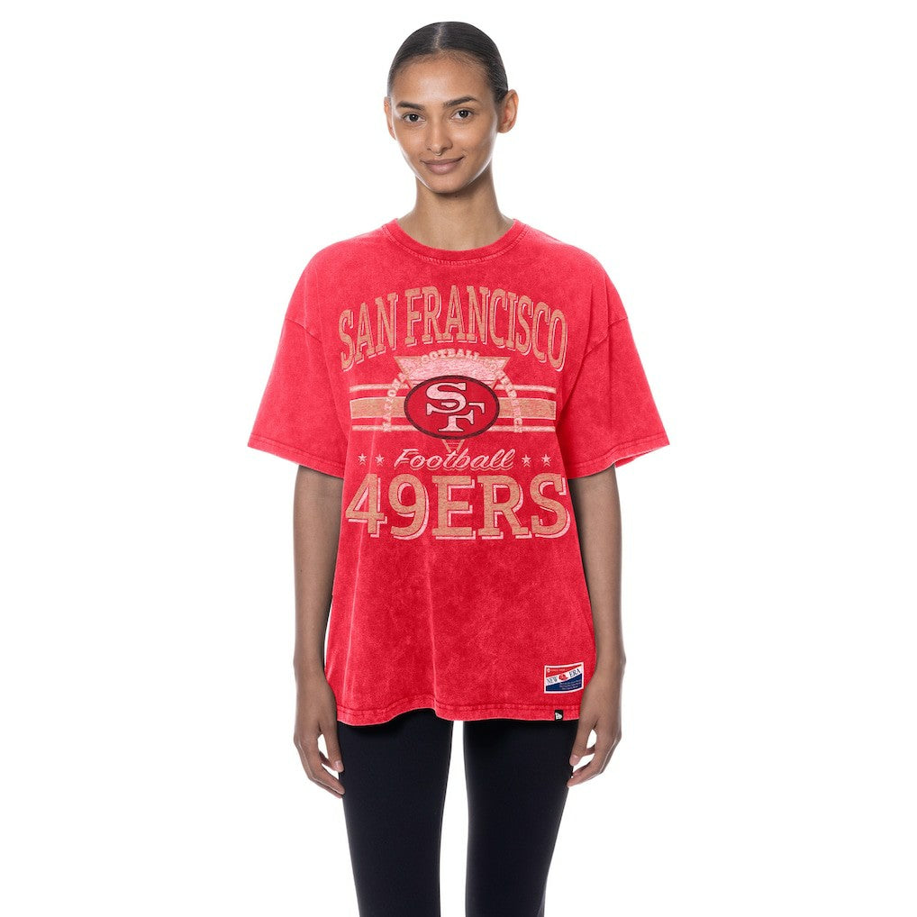 San Francisco 49ers New Era Women's Throwback Oversized T-Shirt - Scarlet T-shirts