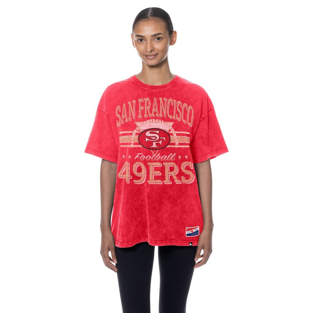 San Francisco 49ers New Era Women's Throwback Oversized T-Shirt - Scarlet T-shirts
