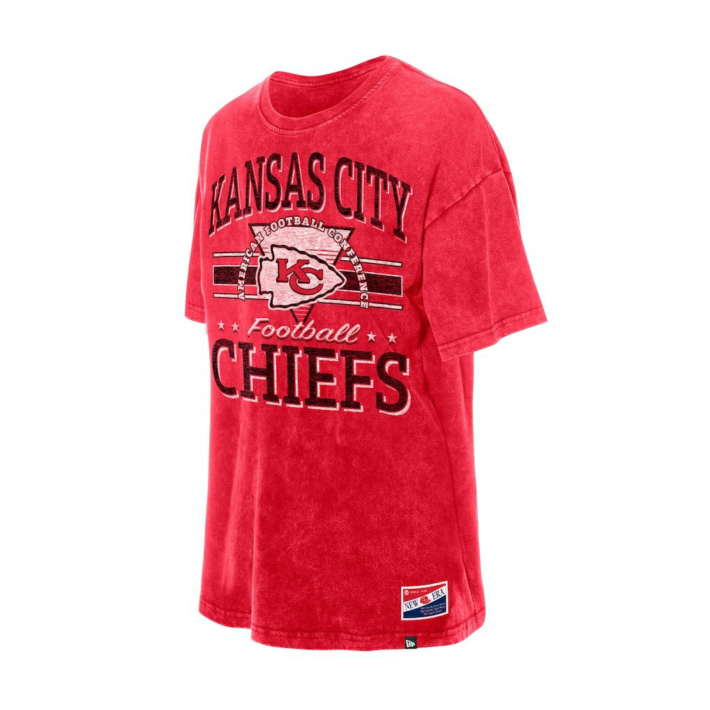 Kansas City Chiefs New Era Women's Throwback Oversized T-Shirt - Red T-shirts