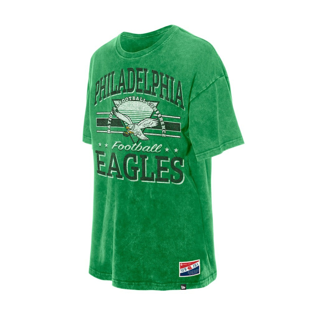 Philadelphia Eagles New Era Women's Throwback Oversized T-Shirt - Kelly Green T-shirts