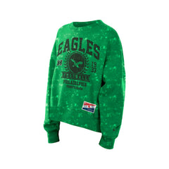 Philadelphia Eagles New Era Women's Throwback Oversized Boxy Sweatshirt - Kelly Green Sweatshirts