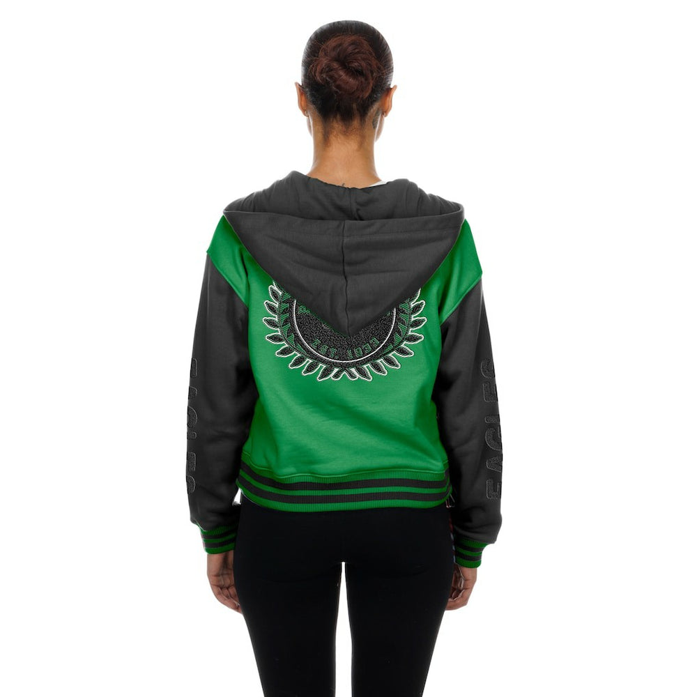 Philadelphia Eagles New Era Women's Throwback Full-Snap Hooded Jacket - Kelly Green Jackets