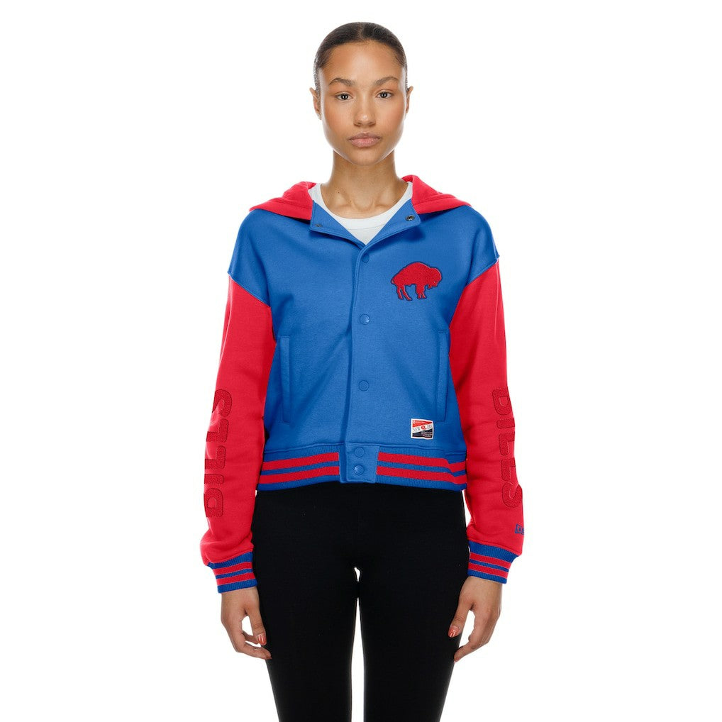 Buffalo Bills New Era Women's Throwback Full-Snap Hooded Jacket - Royal Jackets