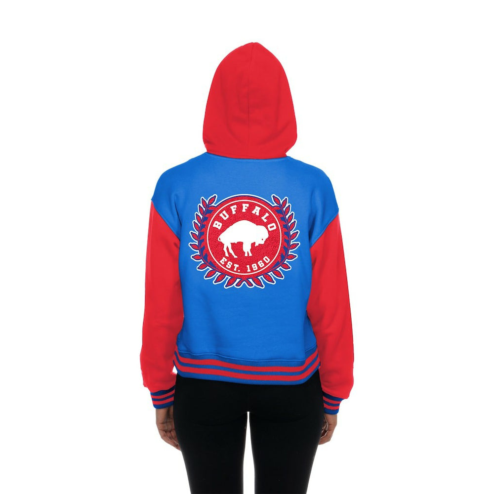 Buffalo Bills New Era Women's Throwback Full-Snap Hooded Jacket - Royal Jackets