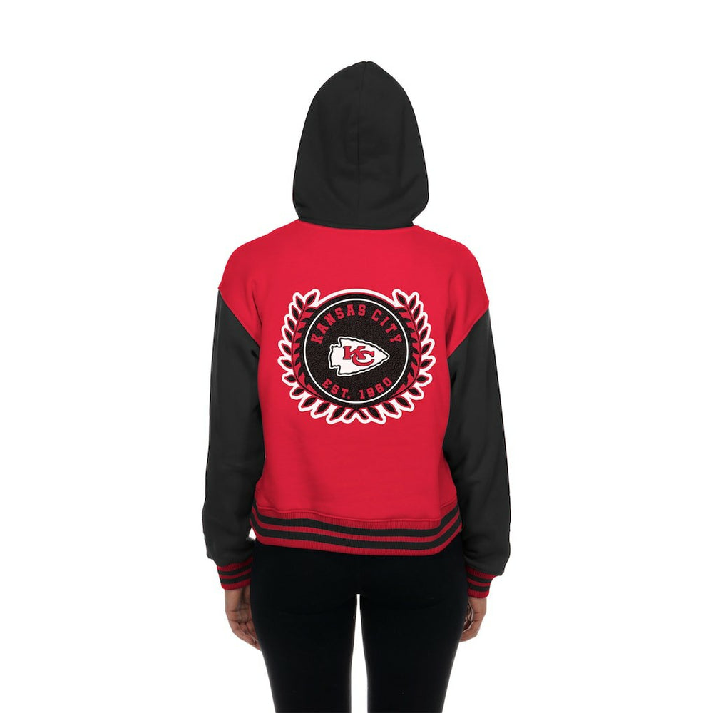 Kansas City Chiefs New Era Women's Throwback Full-Snap Hooded Jacket - Red Jackets