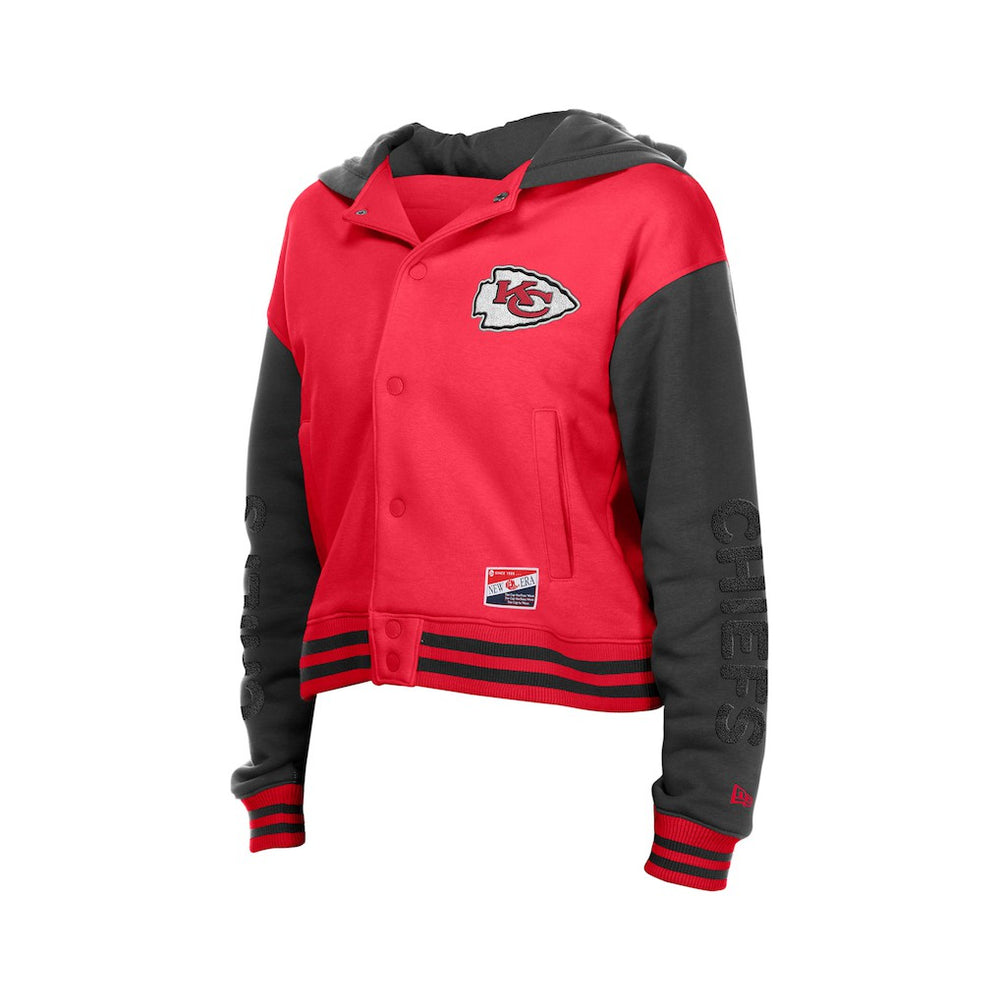 Kansas City Chiefs New Era Women's Throwback Full-Snap Hooded Jacket - Red Jackets