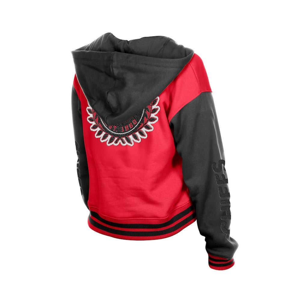 Kansas City Chiefs New Era Women's Throwback Full-Snap Hooded Jacket - Red Jackets