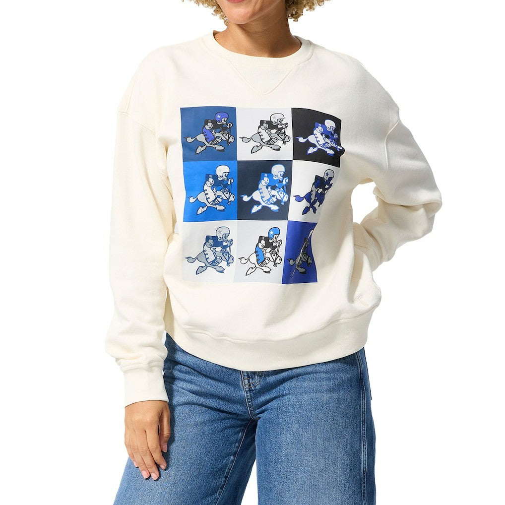 Dallas Cowboys Terez Unisex Technicolor Crewneck Sweatshirt - White Sweatshirts