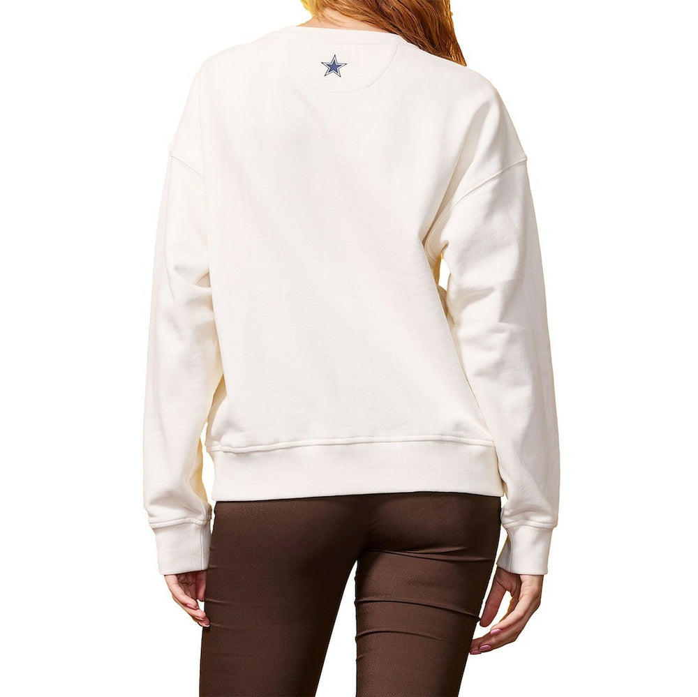 Dallas Cowboys Terez Women's Gems Fleece Crewneck Sweatshirt - White Sweatshirts