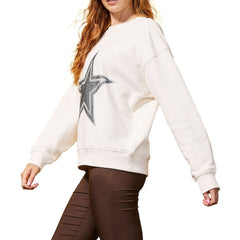 Dallas Cowboys Terez Women's Gems Fleece Crewneck Sweatshirt - White Sweatshirts