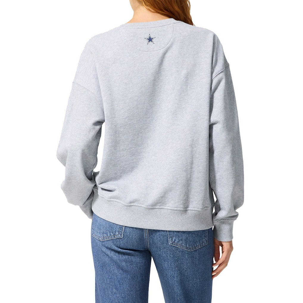 Dallas Cowboys Terez Women's Retro Gems Fleece Crewneck Sweatshirt - Gray Sweatshirts