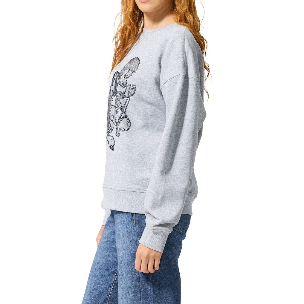 Dallas Cowboys Terez Women's Retro Gems Fleece Crewneck Sweatshirt - Gray Sweatshirts