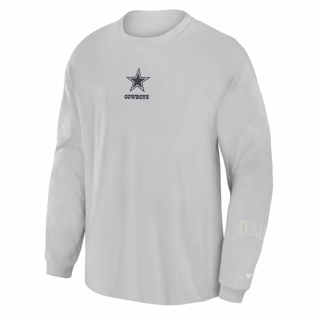 Dallas Cowboys Oversized Type Play Long Sleeve T-Shirt - Gray T-shirts