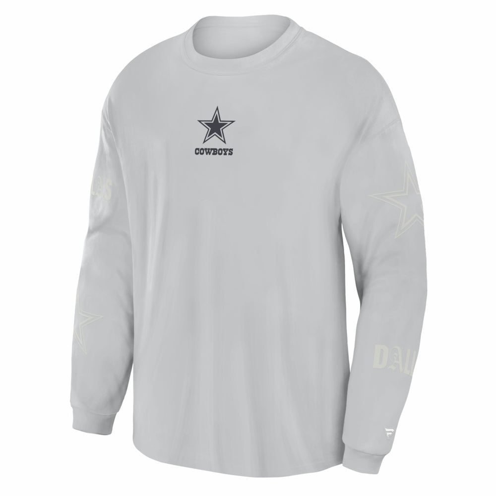Dallas Cowboys Oversized Type Play Long Sleeve T-Shirt - Gray T-shirts