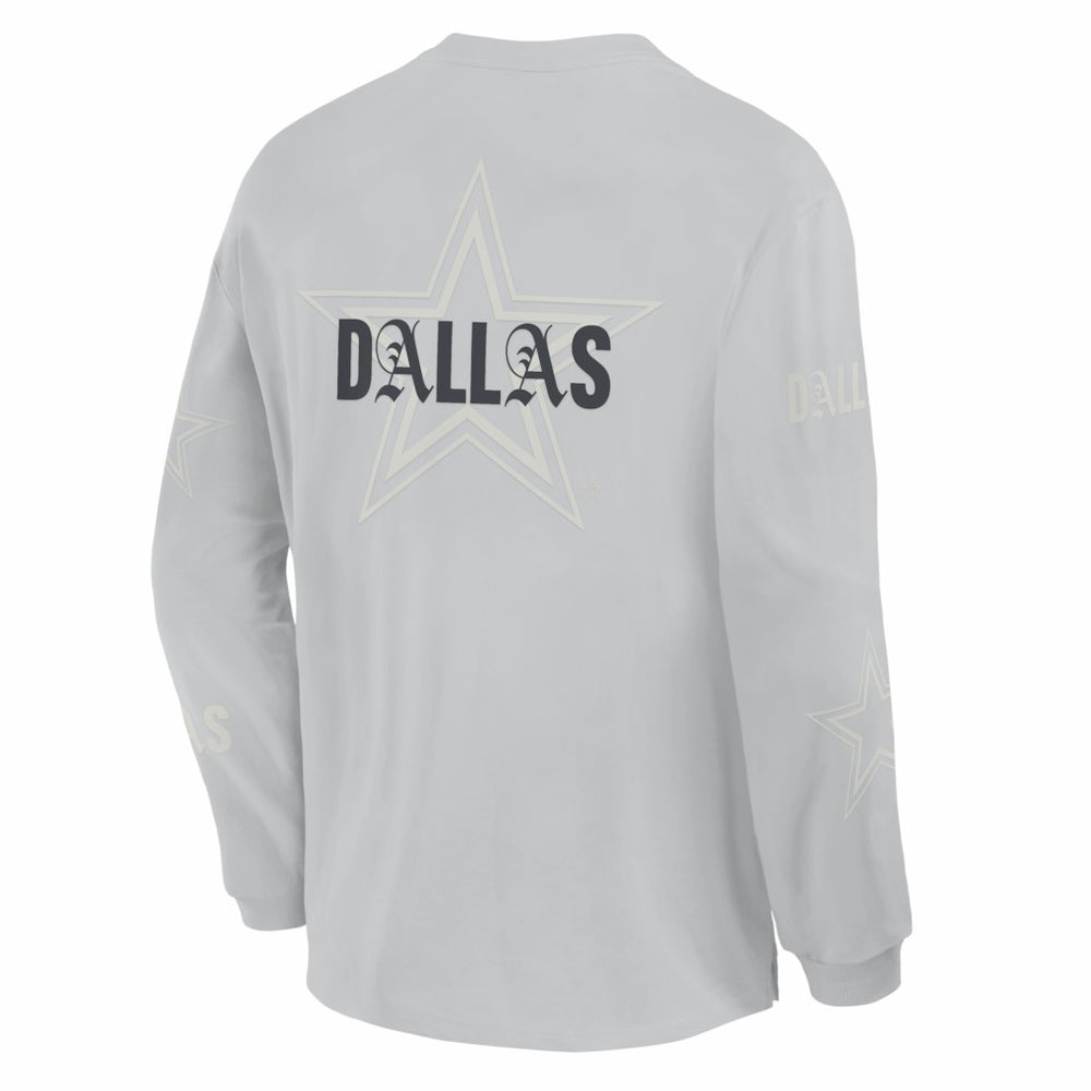Dallas Cowboys Oversized Type Play Long Sleeve T-Shirt - Gray T-shirts