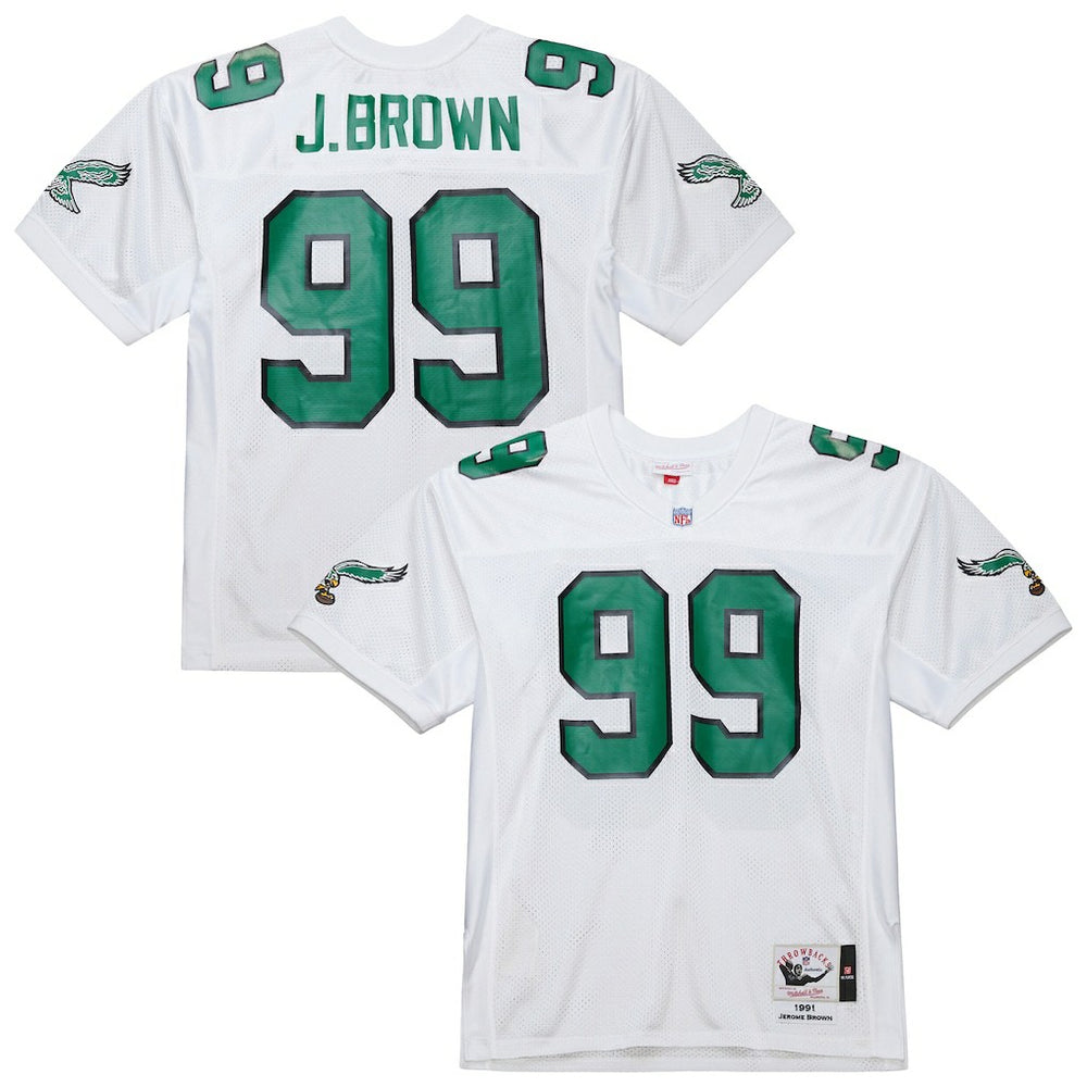 Jerome Brown Philadelphia Eagles 1991 Authentic Throwback Retired Player Jersey - White Jerseys