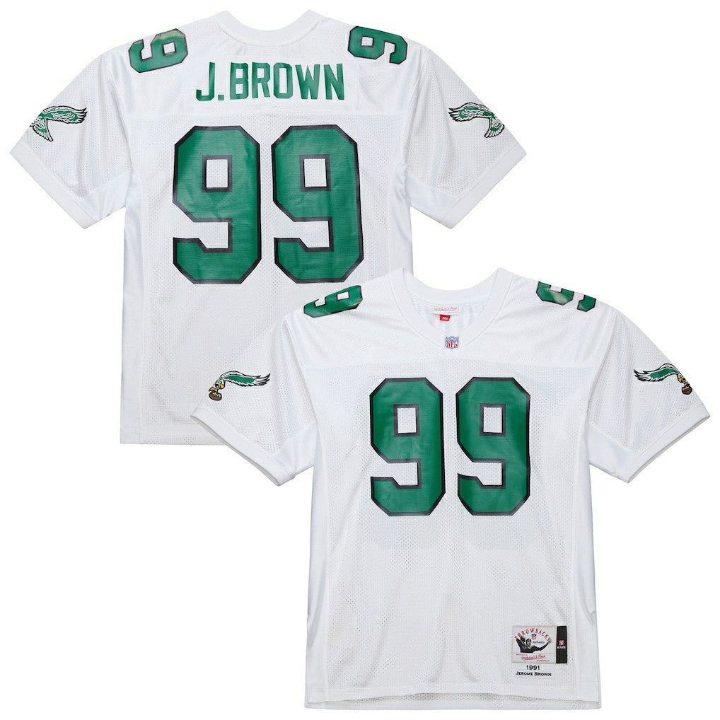 Jerome Brown Philadelphia Eagles 1991 Authentic Throwback Retired Player Jersey - White Jerseys
