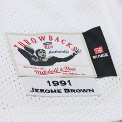 Jerome Brown Philadelphia Eagles 1991 Authentic Throwback Retired Player Jersey - White Jerseys
