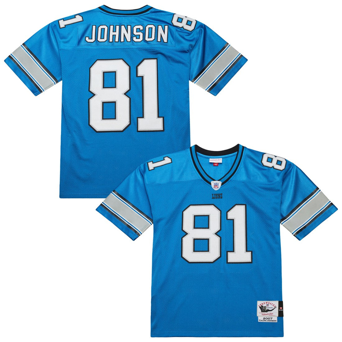 Calvin Johnson Detroit Lions 2007 Authentic Throwback Retired Player Jersey - Blue Jerseys