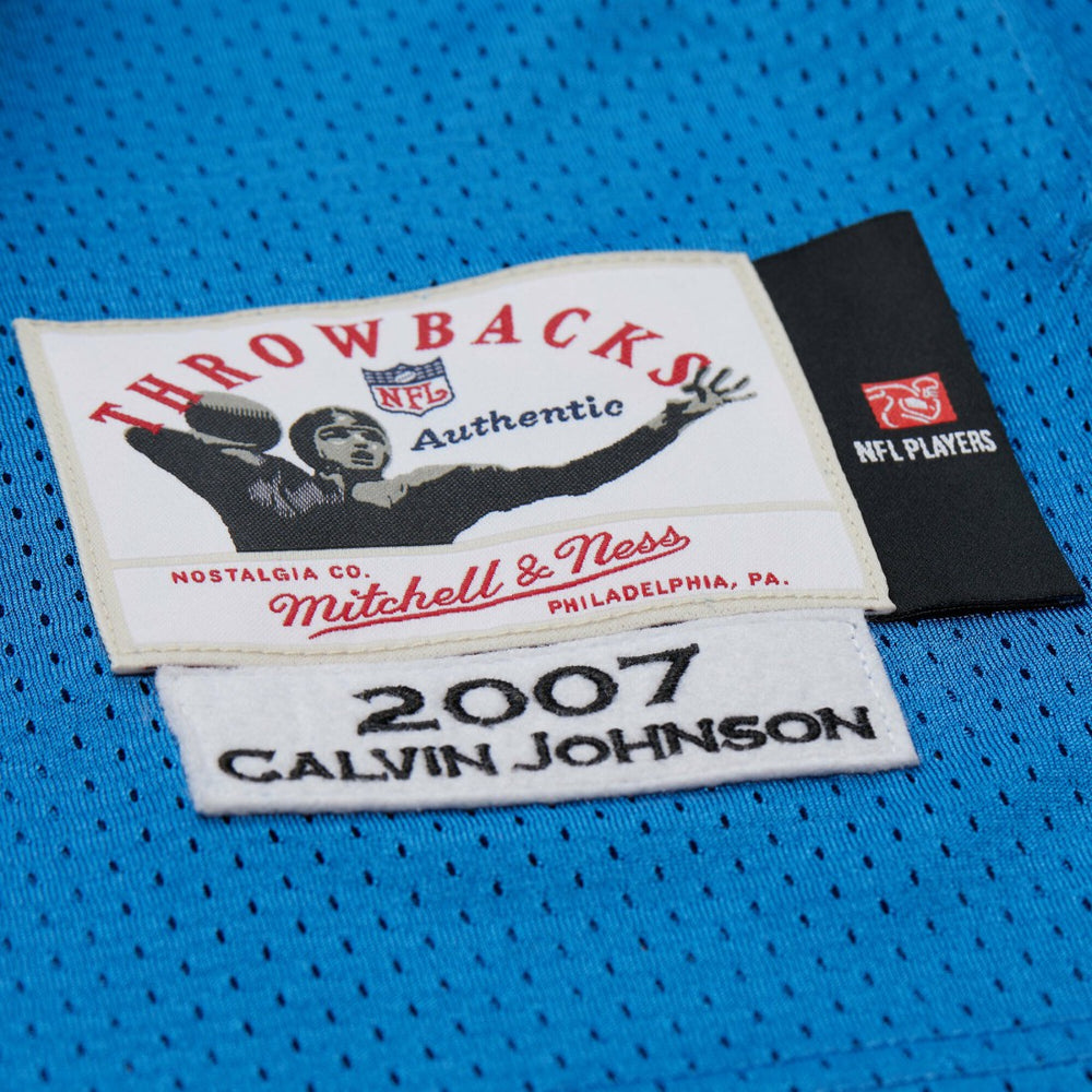 Calvin Johnson Detroit Lions 2007 Authentic Throwback Retired Player Jersey - Blue Jerseys