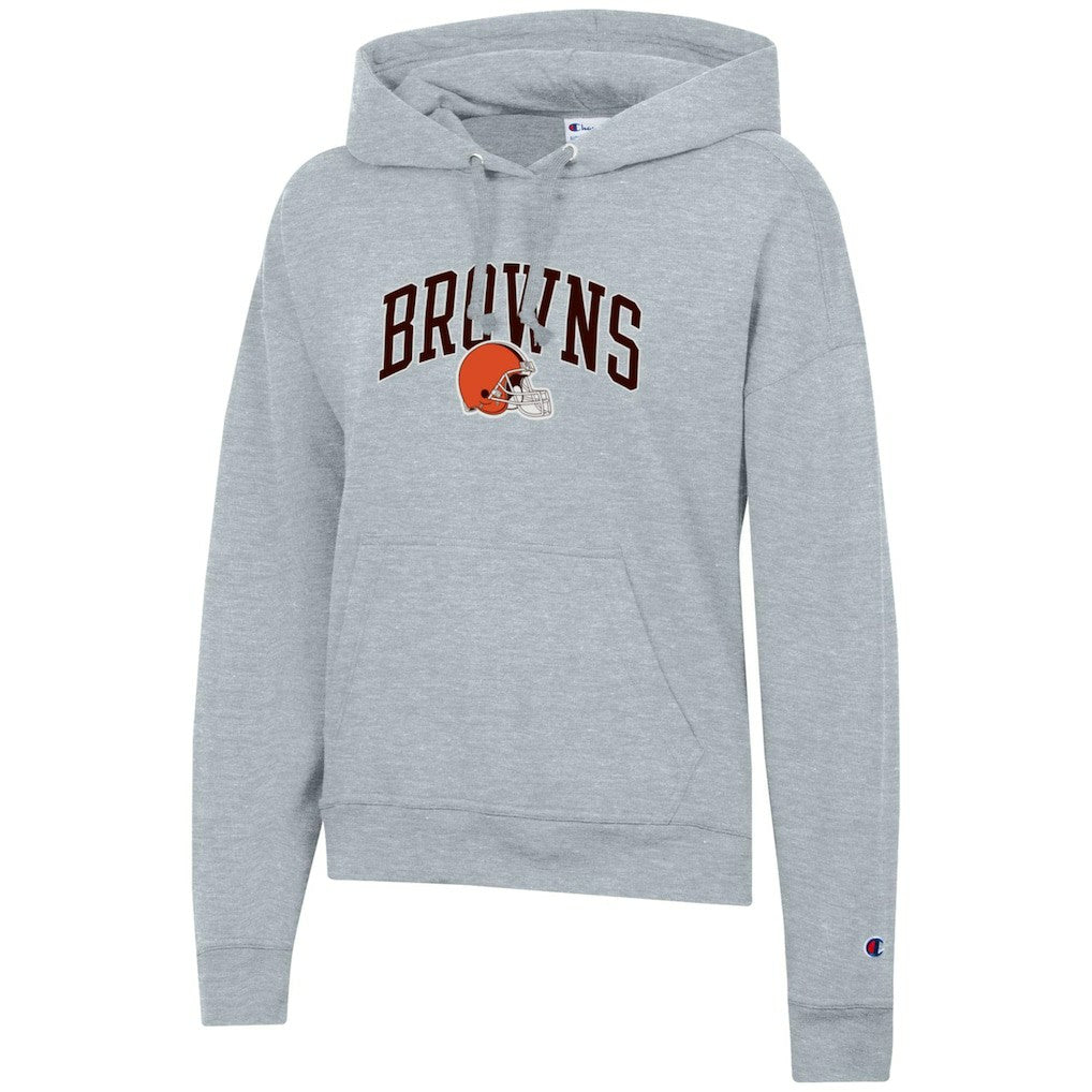 Cleveland Browns Champion Women's Powerblend Hoodie - Heather Gray Hoodies