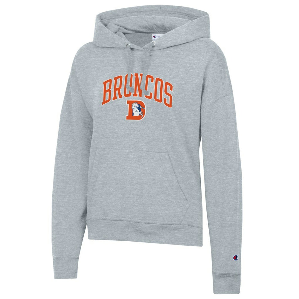 Denver Broncos Champion Women's Powerblend Hoodie - Heather Gray Hoodies