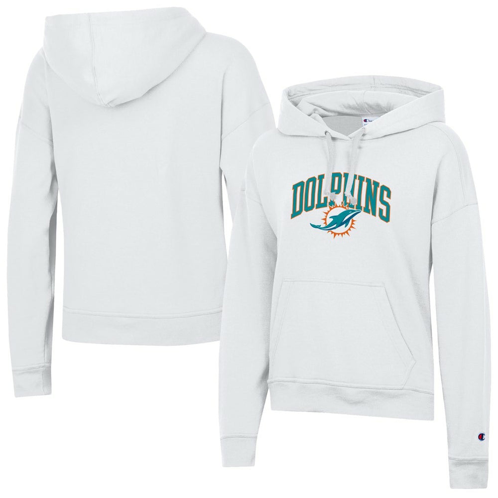 Miami Dolphins Champion Women's Powerblend Hoodie - White Hoodies