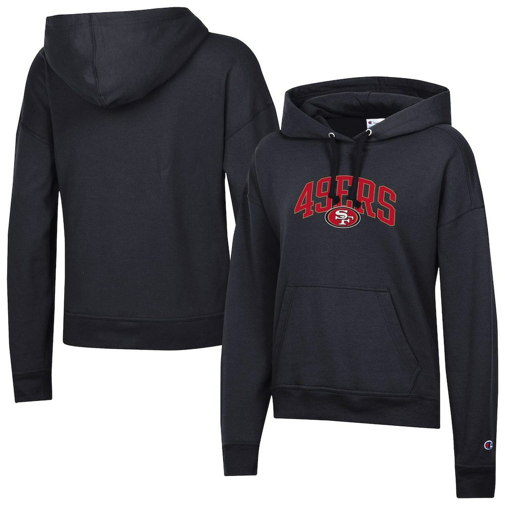 San Francisco 49ers Champion Women's Powerblend Hoodie - Black Hoodies