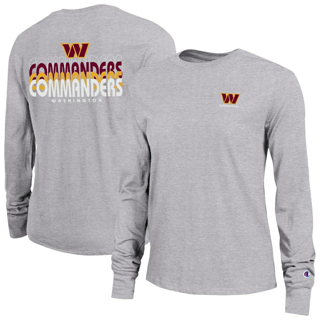 Washington Commanders Champion Women's Core Long-Sleeve T-Shirt - Heather Gray T-shirts