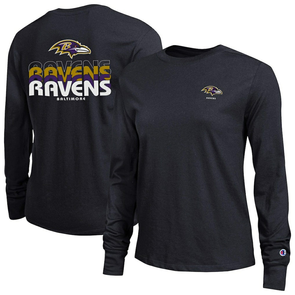 Baltimore Ravens Champion Women's Core Long-Sleeve T-Shirt - Black T-shirts