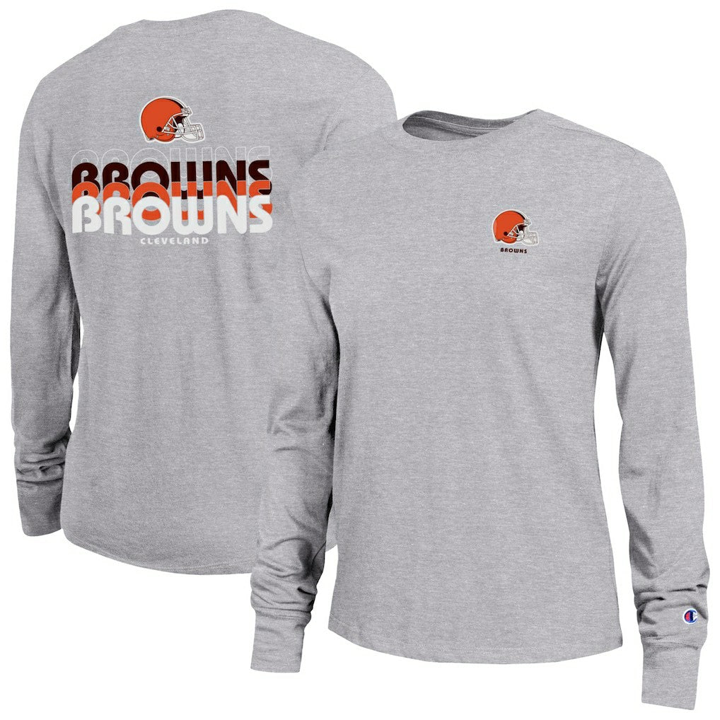 Cleveland Browns Champion Women's Core Long-Sleeve T-Shirt - Heather Gray T-shirts