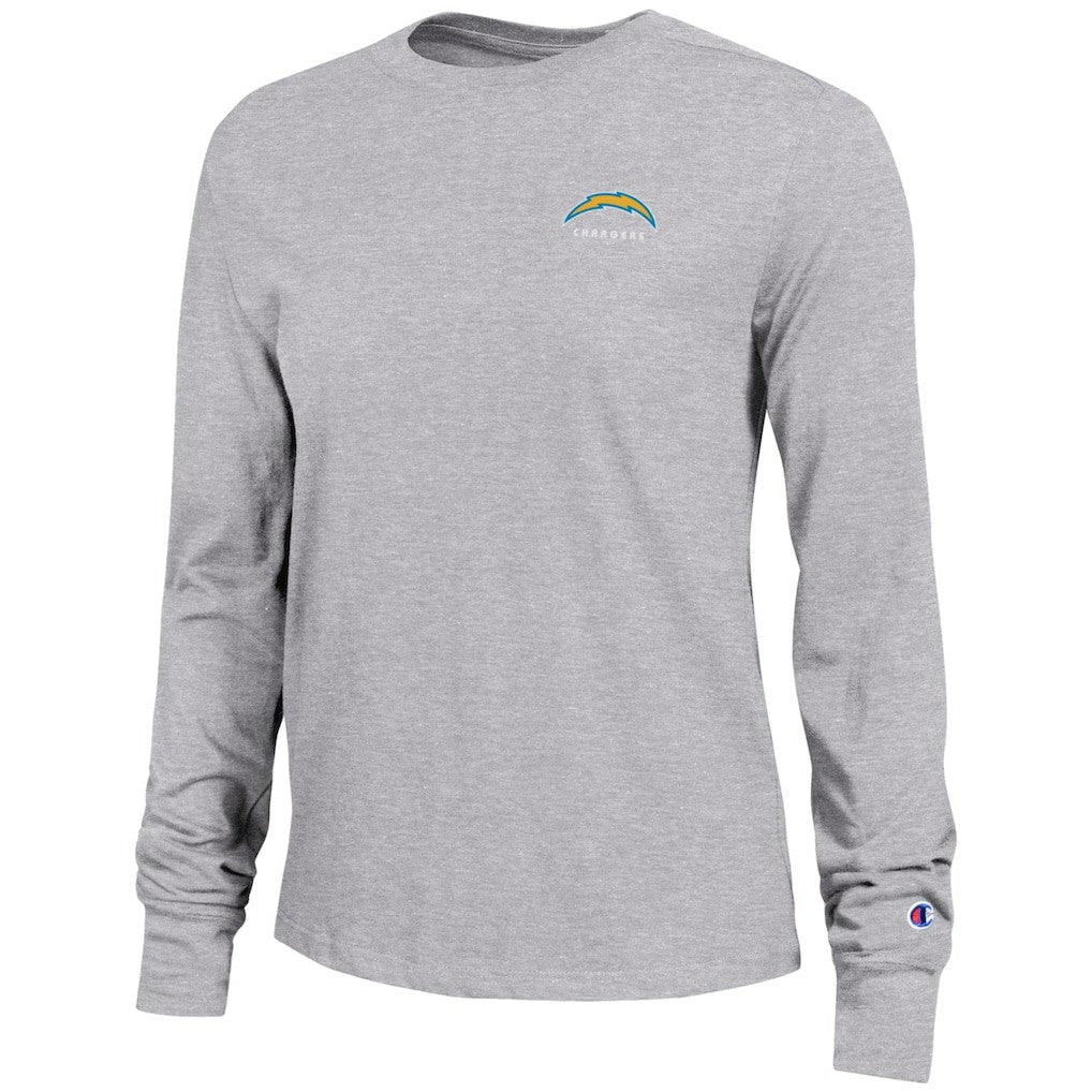 Los Angeles Chargers Champion Women's Core Long-Sleeve T-Shirt - Heather Gray T-shirts
