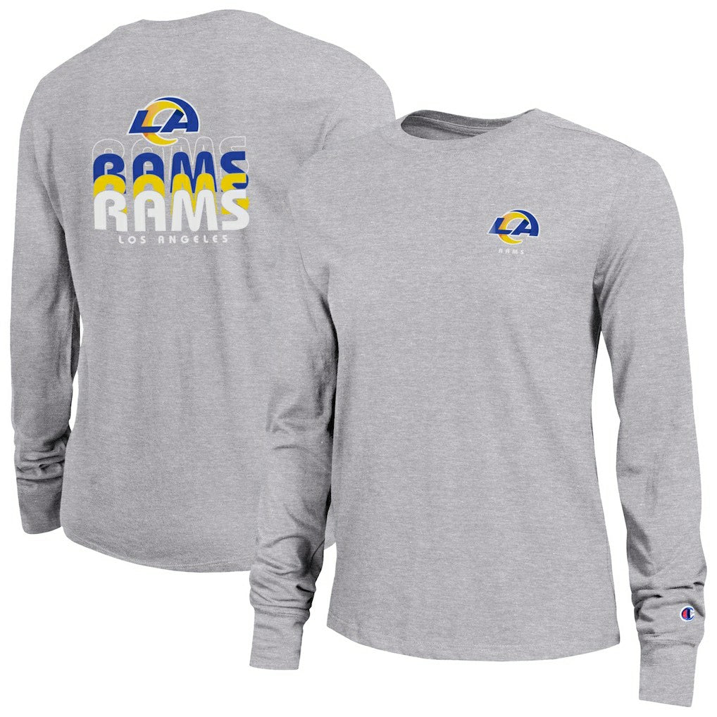 Los Angeles Rams Champion Women's Core Long-Sleeve T-Shirt - Heather Gray T-shirts