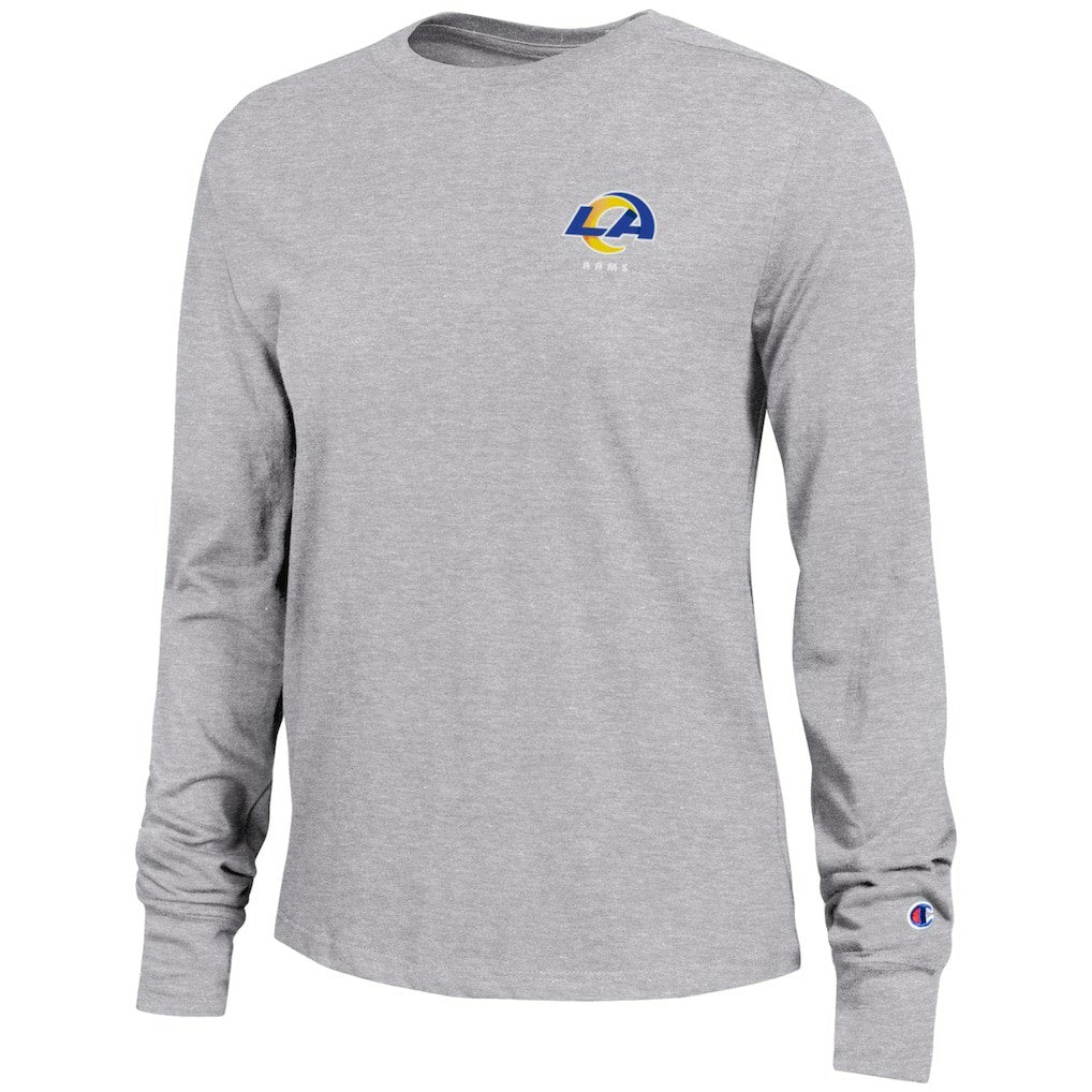 Los Angeles Rams Champion Women's Core Long-Sleeve T-Shirt - Heather Gray T-shirts