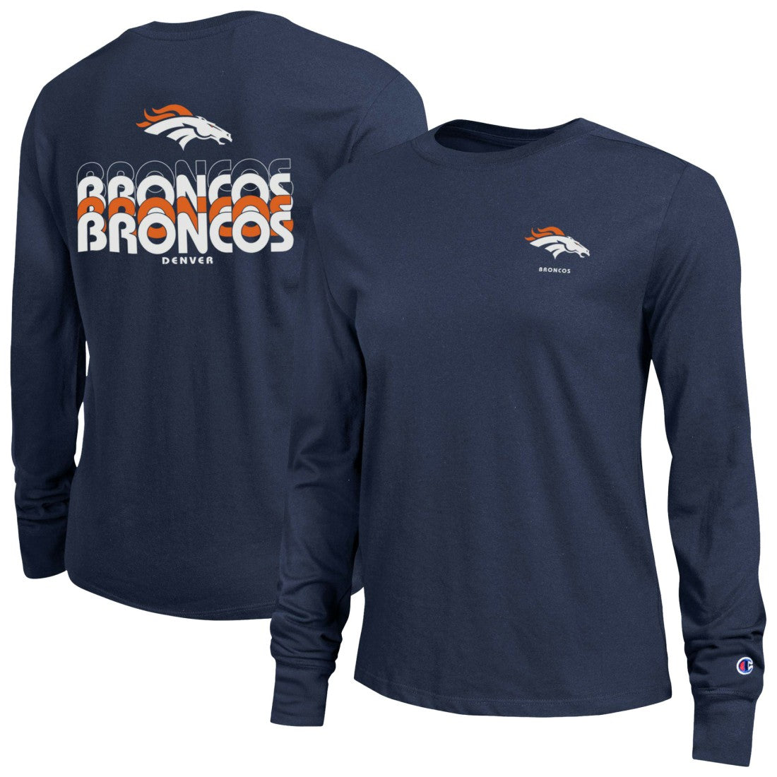 Denver Broncos Champion Women's Core Long-Sleeve T-Shirt - Navy T-shirts