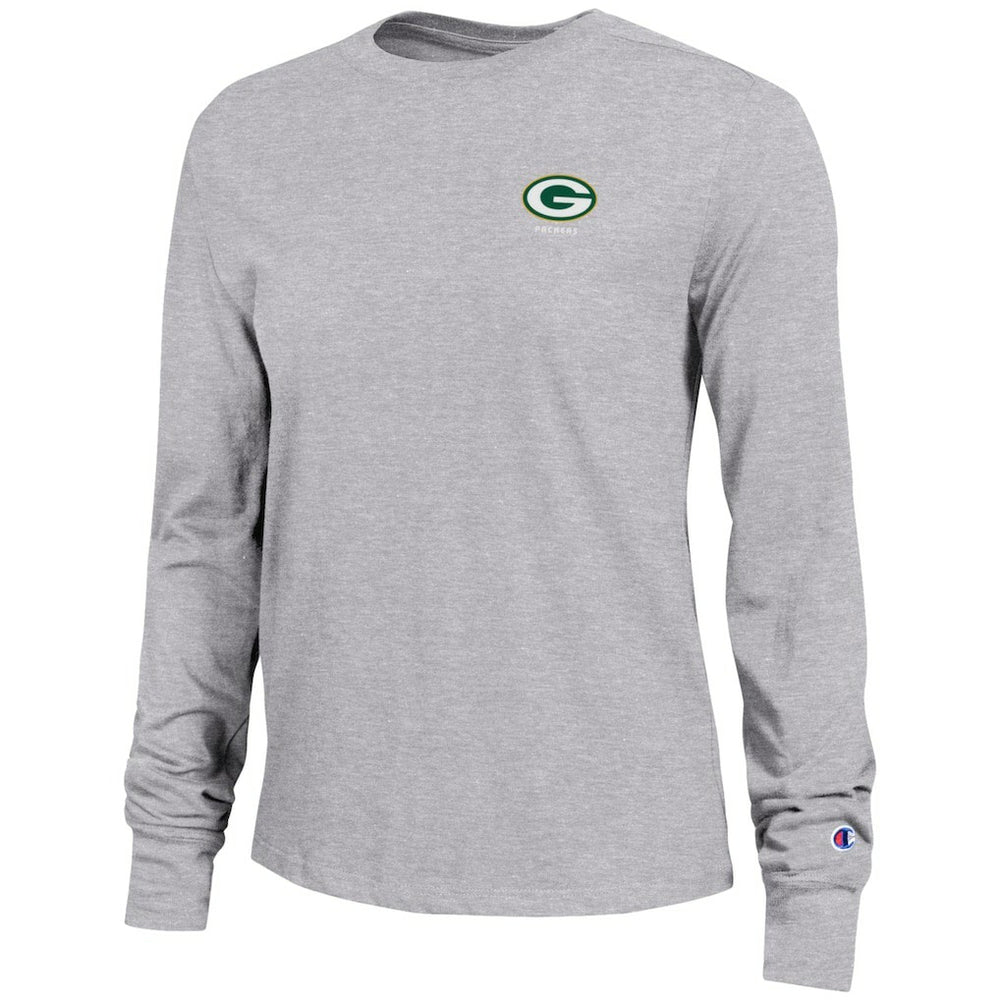 Green Bay Packers Champion Women's Core Long-Sleeve T-Shirt - Heather Gray T-shirts