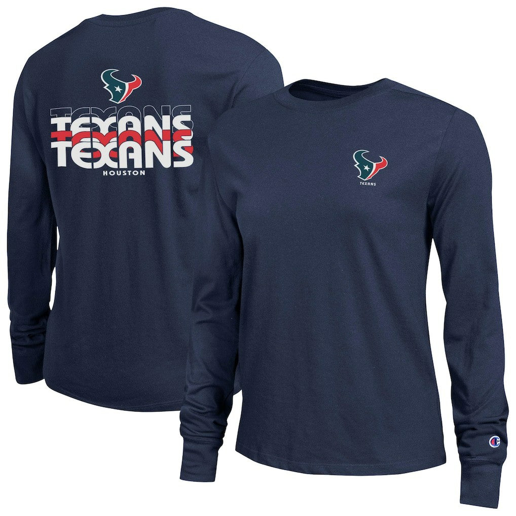 Houston Texans Champion Women's Core Long-Sleeve T-Shirt - Navy T-shirts
