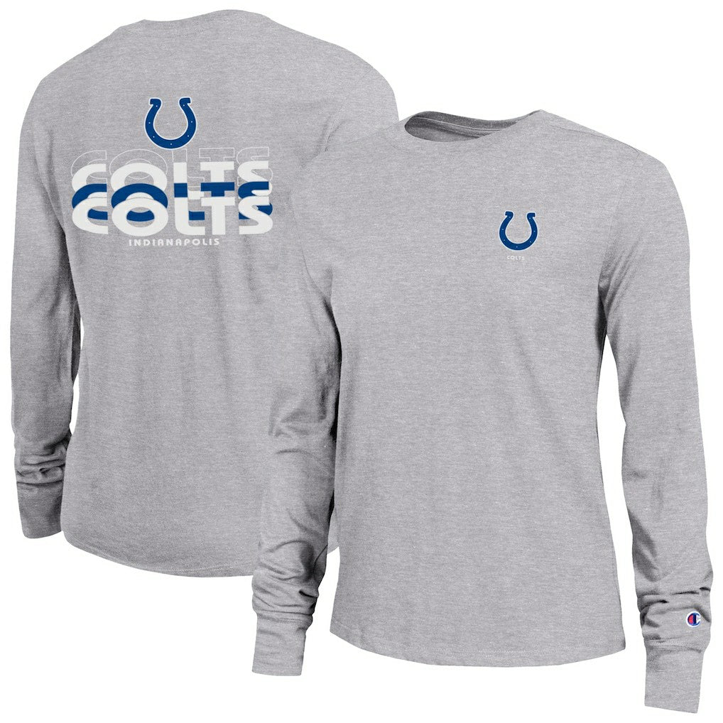 Indianapolis Colts Champion Women's Core Long-Sleeve T-Shirt - Heather Gray T-shirts