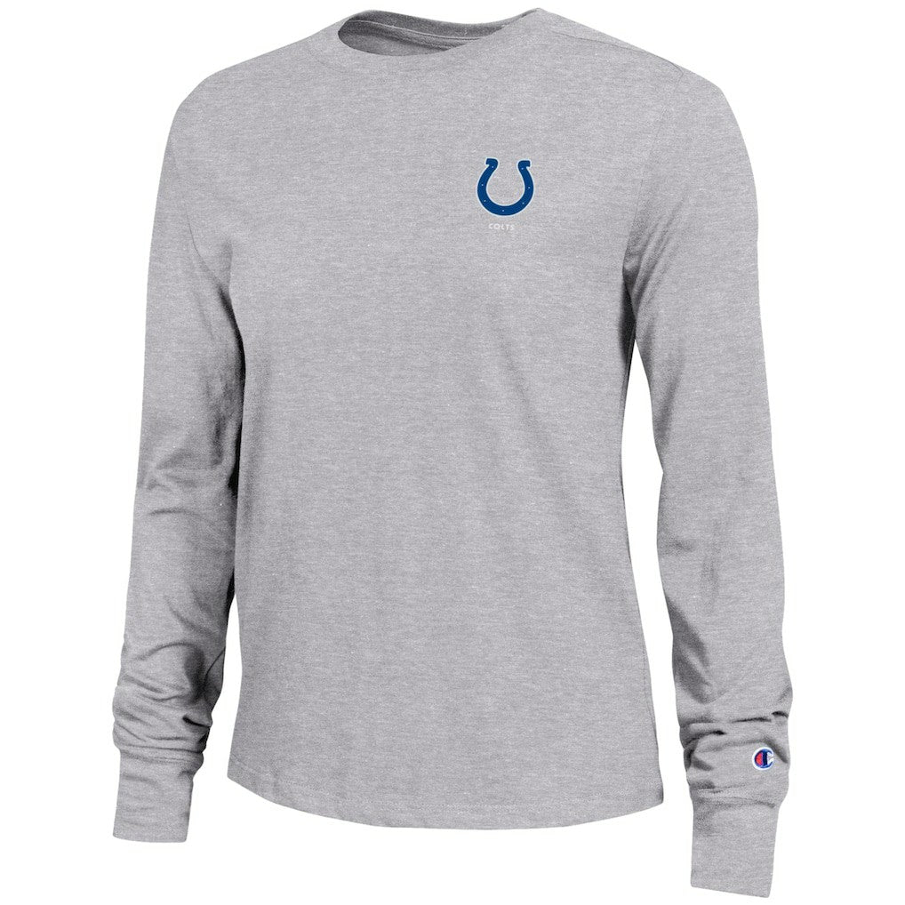 Indianapolis Colts Champion Women's Core Long-Sleeve T-Shirt - Heather Gray T-shirts